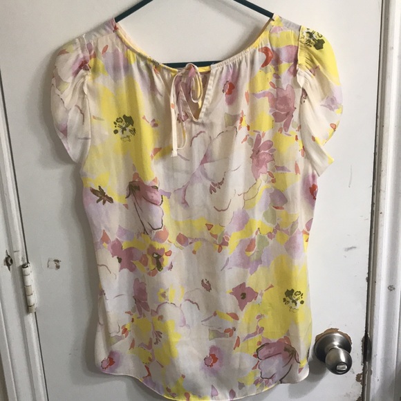 EUC! Pink, white, and yellow LC Lauren Conrad blouse. Size small. - Picture 2 of 2